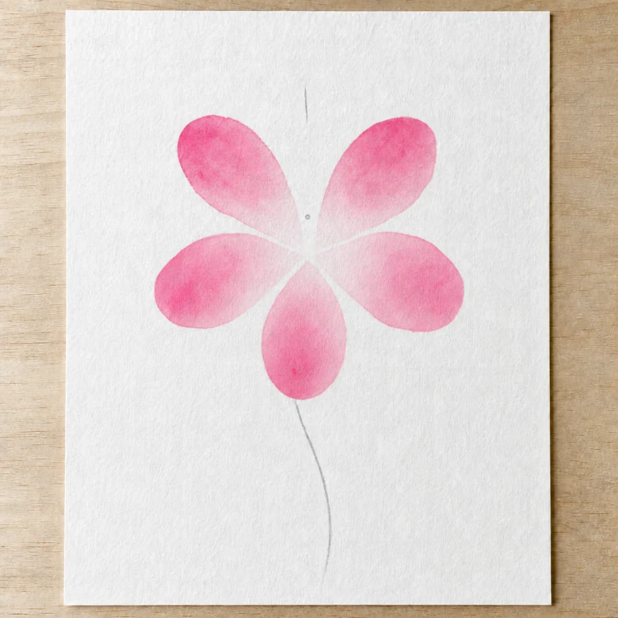Lockere Blüte aus fünf Pinselstrichen, Schritt 3 von 5