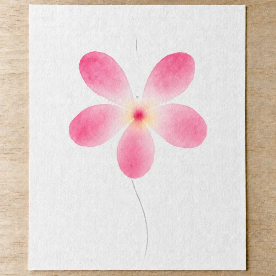Lockere Blüte aus fünf Pinselstrichen, Schritt 4 von 5