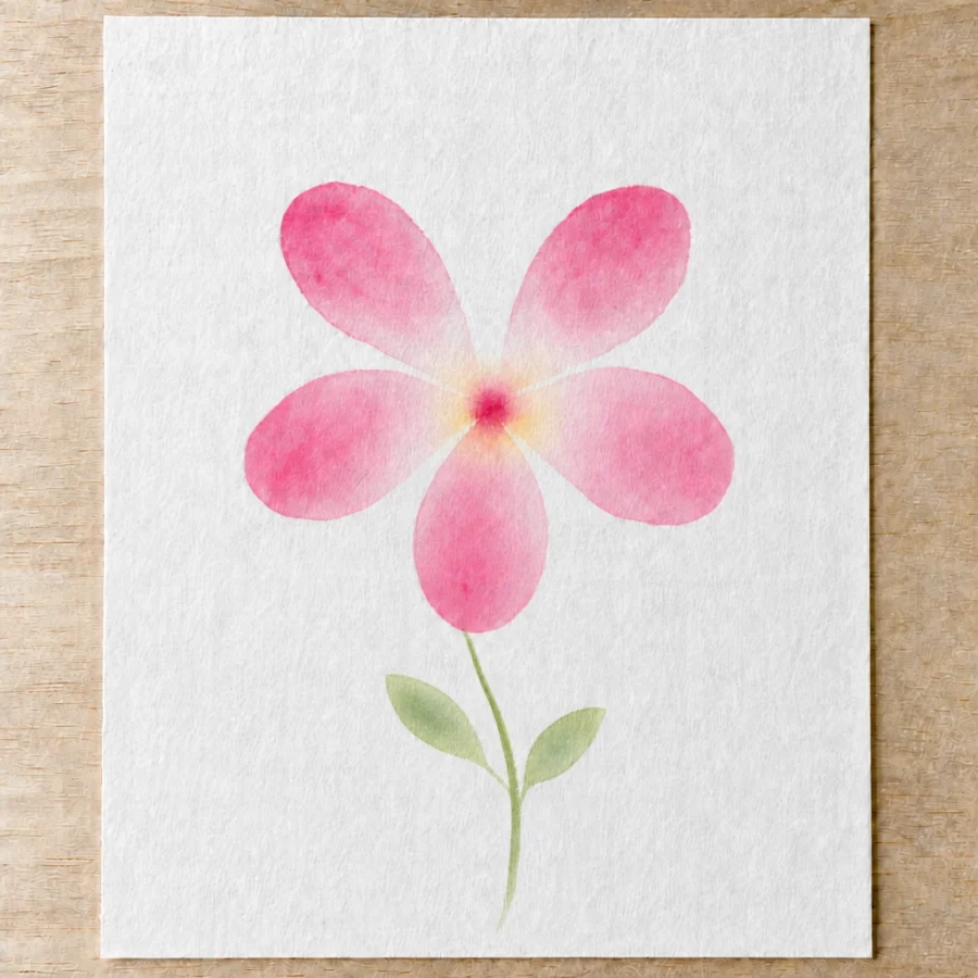 Lockere Blüte aus fünf Pinselstrichen, Schritt 5 von 5