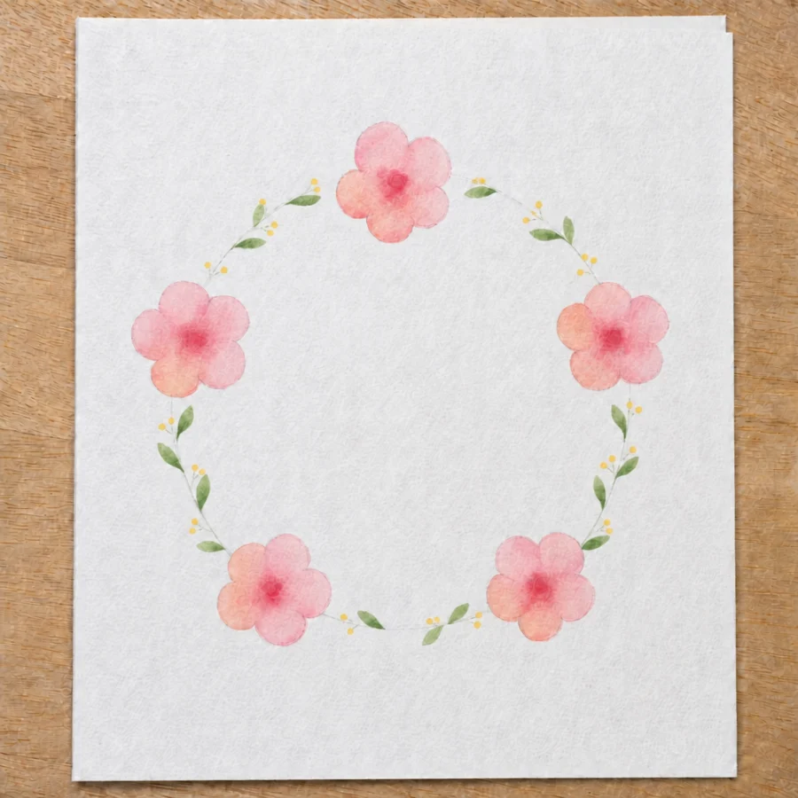 Karte mit Blumenkranz, Schritt 5 von 5