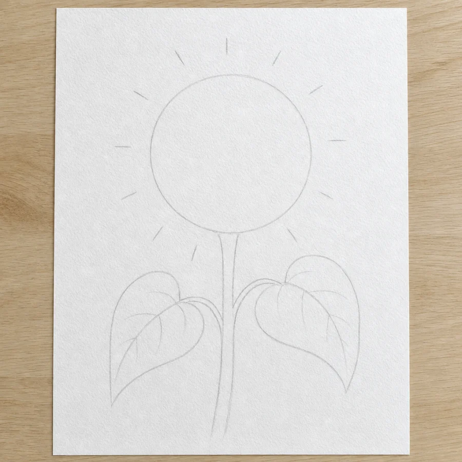 Sonnenblume, Schritt 1 von 5