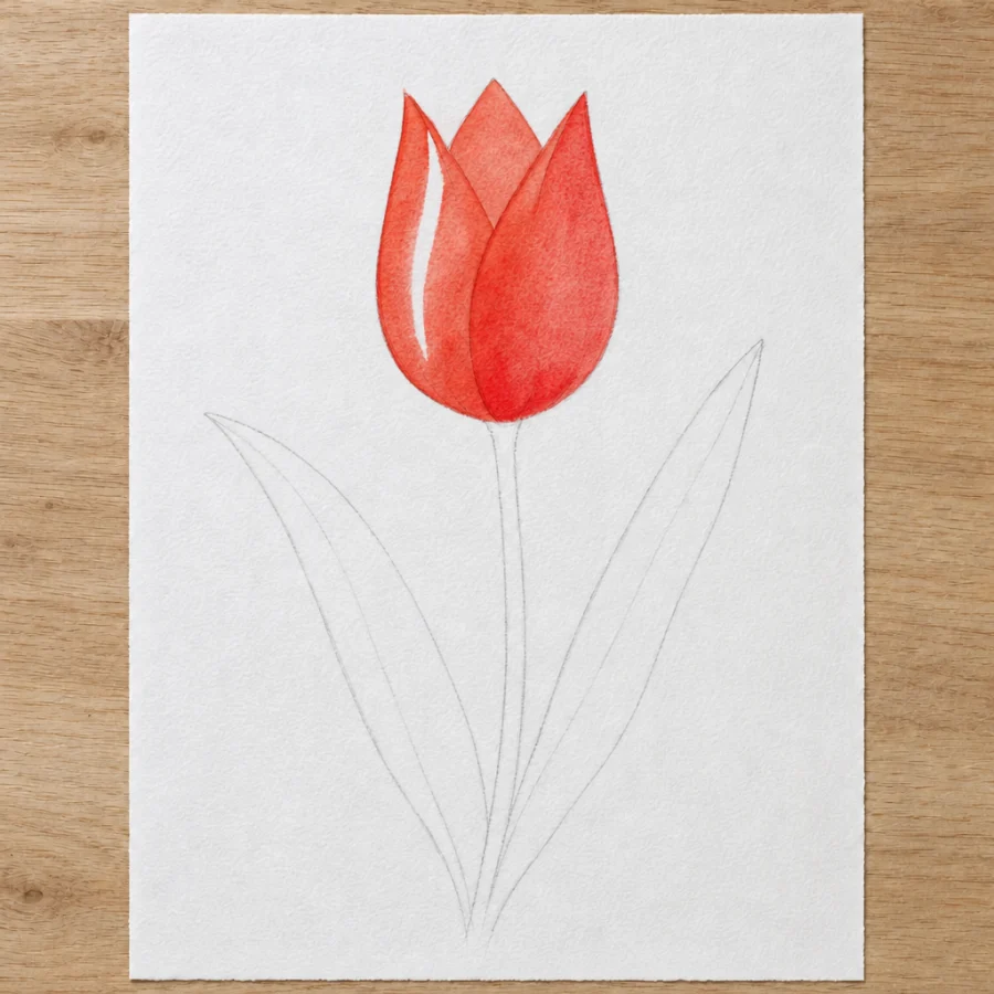 Einfache Tulpe, Schritt 2 von 5