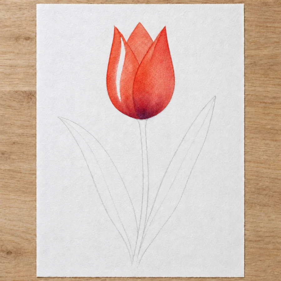 Einfache Tulpe, Schritt 3 von 5