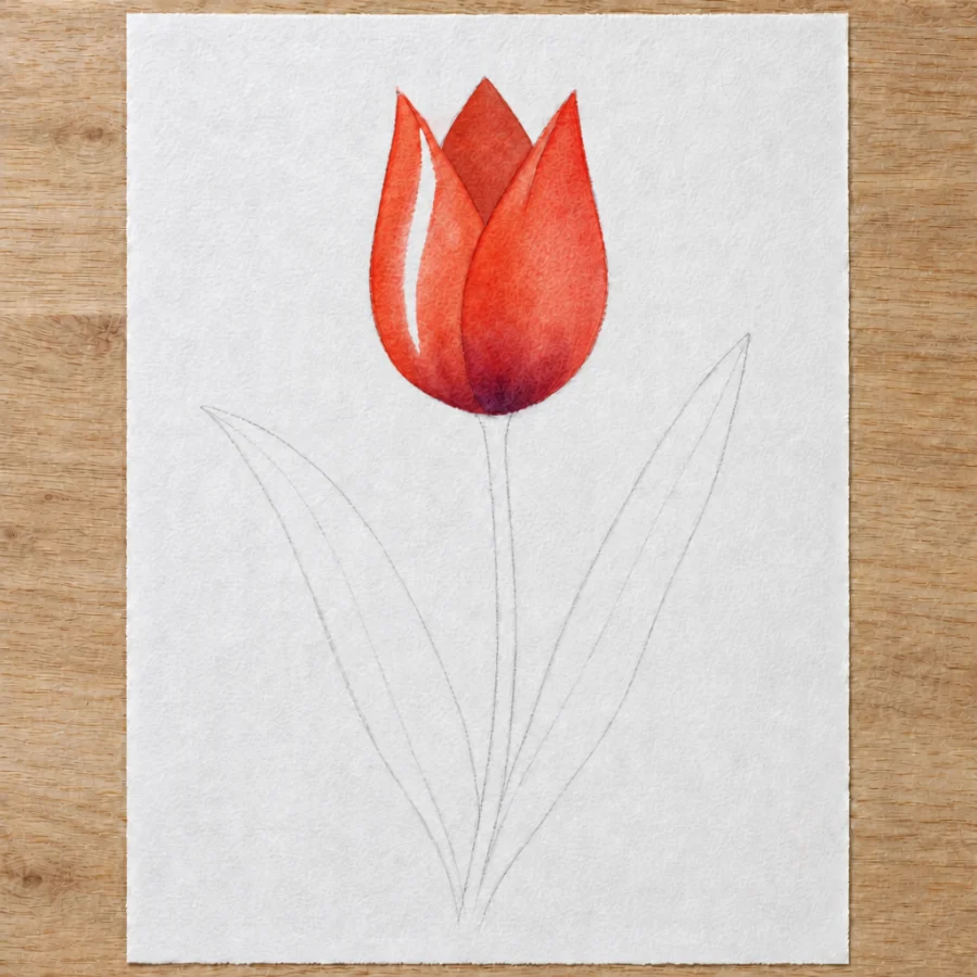 Einfache Tulpe, Schritt 4 von 5