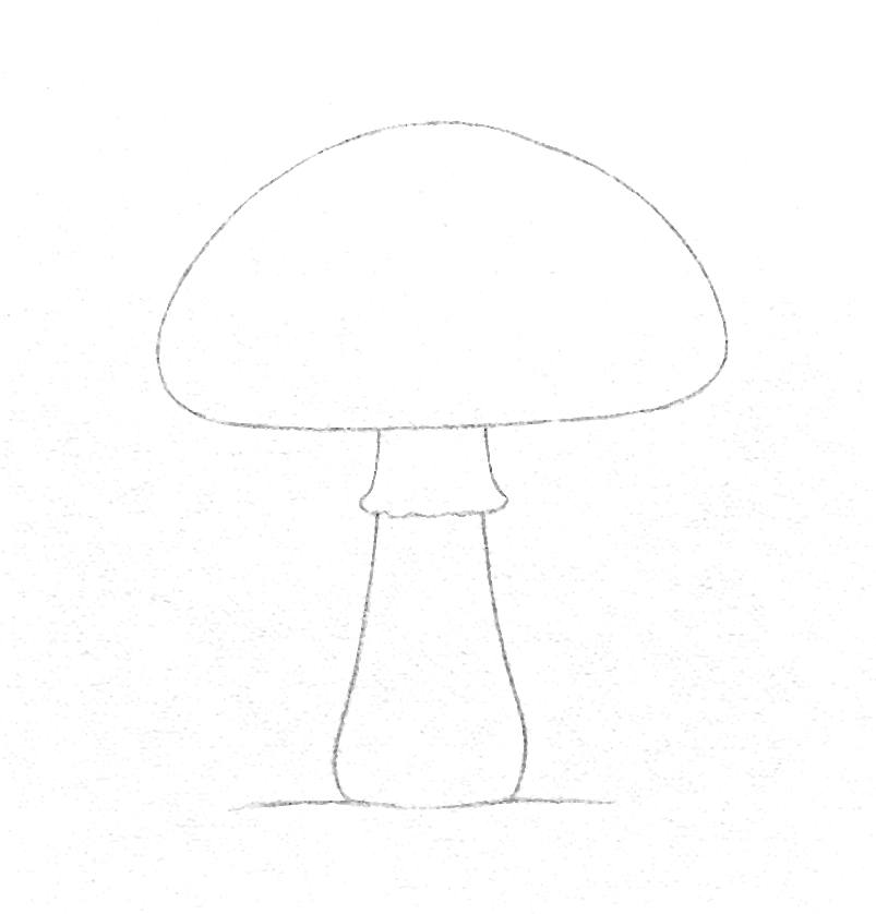 Aquarell-Vorlage Fliegenpilz als Bleistiftzeichnung zum Ausdrucken